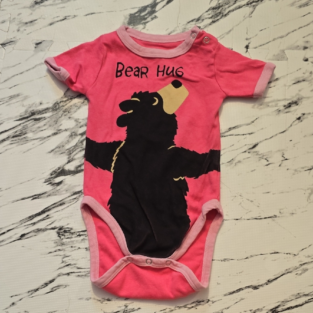 Lazy One Pink Bear Hug Bodysuit